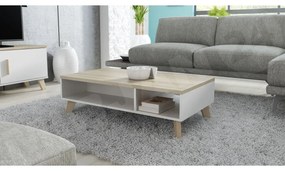 Măsuță de cafea Solara 110 (Alb mat briliant + stejar sonoma). 1053851