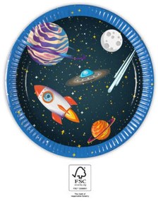 Spațiu Rocket Space Farfurie de hârtie 8 bucăți 20 cm FSC