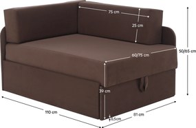 Canapea extensibilă, maro Taupe, MONTES UNI