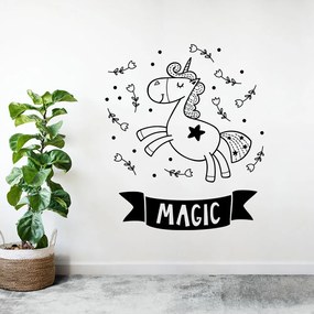 Sticker Autocolant Decorativ Unicorn Magic, 55x47 cm, Oracal
