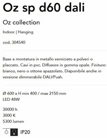 Lustra LED suspendata design modern circular Oz sp d60 dali alba