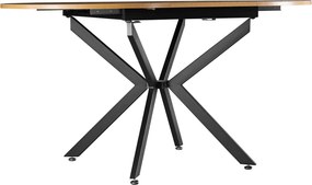 Masă extensibilă de dining, stejar deschis/neagră, 100x100-140x75 cm, ABERO TIP 1
