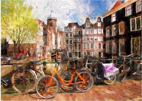 Tablou pe sticlă - Amsterdam, pictură (70x50 cm)