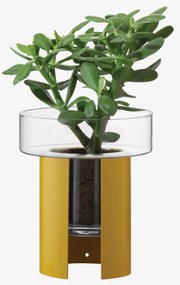 Ghiveci de flori Terrazza, î. 22 cm, Ø19 cm, transparent/galben muștar - LSA international
