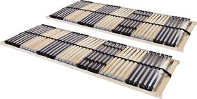 vidaXL Baze de pat cu șipci, 2 buc., 42 șipci, 7 zone, 70 x 200 cm