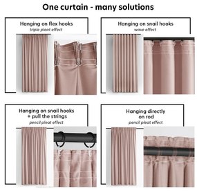 Draperie roz-deschis dimout (semi-opacă) din catifea 200x250 cm Velto – Filumi