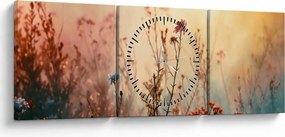 Tablou - Flori sălbatice (cu ceas) (90x30 cm)