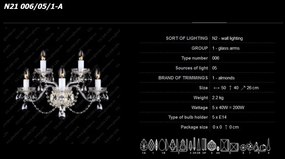 Aplica de perete 5 brate cristal Bohemia N21 006/05/1-A
