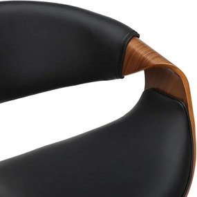 Scaun de bar pivotant ORGANIC nuc/ negru