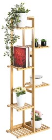 Suport pentru plante G21 cu 6 niveluri, din bambus