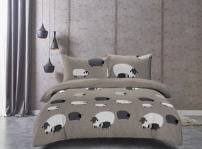 Lenjerie de pat din microfibra Culoare maro, DAINA Dimensiune lenjerie de pat: 2 buc 70 x 90 cm | 200 x 220 cm