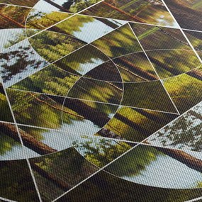 Tablou - Colaj geometric pe fundalul pădurilor nordice (70x50 cm)