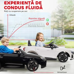 HOMCOM Mașină Electrică pentru Copii cu Motor Dublu, Centură de Siguranță, Telecomandă și Claxon, 103x58x41 cm, Alb | Aosom Romania