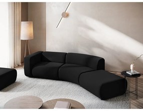 Șezlong negru cu tapițerie din catifea (cu colț pe partea dreaptă) Ekahi – Makamii