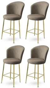 Set de scaune de bar Alte Cappuccino și Auriu, 4buc., 4 buc