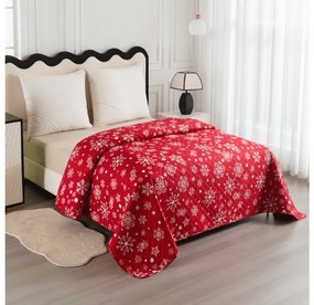 Cuvertura de pat cu model SNOWFALL, rosu Dimensiune: 220 x 240 cm