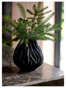 Vază din porțelan Morsø Flame, înălțime 23 cm, negru