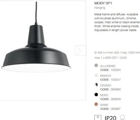 Lustra suspendata / Pendul stil INDUSTRIA Style MOBY SP1 NERO 093659