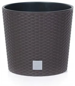 Ghiveci decorativ de flori, Prosperplast, Rato Round, rotund, maro inchis, 20x19 cm