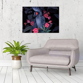 Tablou pe sticlă - Păpădia între flori (70x50 cm)