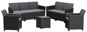 Set de mobilier de grădină Claire V cu 7 locuri și masă de depozitare Vigo, grafit
