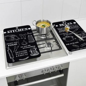 Protecții de aragaz 2 buc. din sticlă temperată 52x30 cm Kitchen Rules – Maximex