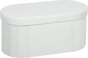 HOMCOM Bancă cu depozitare pliabilă, bancă tapițată cu aspect catifelat pentru living 76 x 38 x 35 cm Crem | Aosom Romania