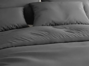 Lenjerie de pat din bumbac LUX gri inchis cu buzunar hotelier Dimensiune lenjerie de pat: 70 x 90 cm | 140 x 200 cm