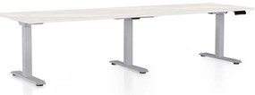 Masă înălțime reglabilă OfficeTech Long, 260 x 80 cm, picioare gri, frasin alb