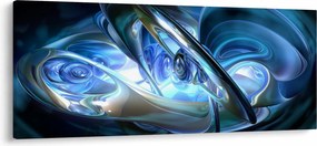 Tabloul fractalilor în albastru (120x50 cm)