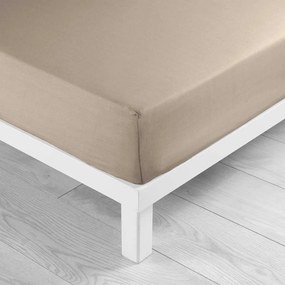 Cearceaf bej din bumbac cu elastic 90x190 cm Lina – douceur d'intérieur