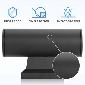 Aplică de exterior Aigostar 2xGU10/230V negru IP65 rotund