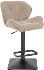 HR111KW Scaun Latte Boucle cu Bază Neagră