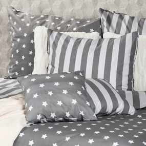 Lenjerie pat 1 pers., 4Home Stars gri, din bumbac, 140 x 200 cm, 70 x 90 cm