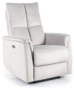 Fotoliu Recliner Electric NEPTUN Catifea Gri Deschis Bluvel 03