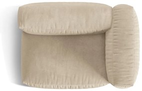 Modul pentru canapea modulară bej cu tapițerie din catifea (cu colț pe partea dreaptă) Martina – Micadoni