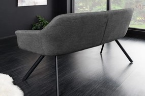 Banca tapitata Papillon 165cm tesatura plata antracit