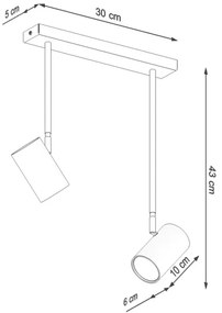 Lustră pe tijă NORANO 2xGU10/40W/230V neagră Sollux SL.1075
