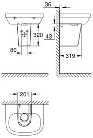 GROHE 39570000 - Semicoloană ESSENCE 320 × 319 mm ceramică/albă