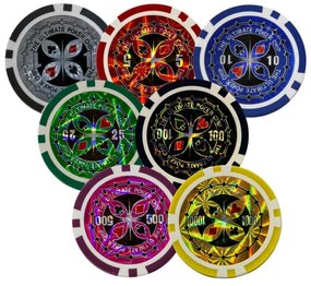 Set de poker GamesPlanet, 300 de jetoane laser Ultimate