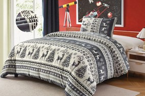 Lenjerie cocolino CHRISTMAS DEER gri Dimensiune lenjerie de pat: 70 x 90 cm | 140 x 200 cm