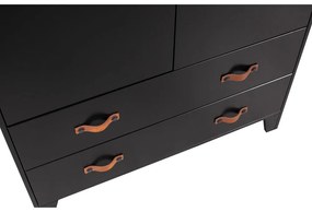 Șifonier din lemn de pin WOOOD Dian, negru