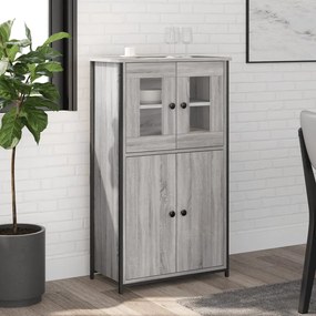 834208 vidaXL Dulap înalt, gri sonoma, 62x32x106,5 cm, lemn prelucrat