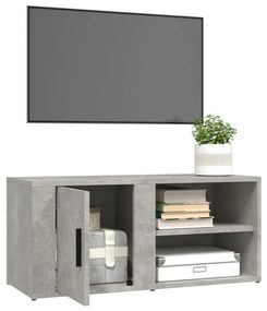 Comode TV, 2 buc., gri beton, 80x31,5x36 cm, lemn prelucrat 2, Gri beton