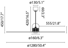 Lustra cu Ventilator si telecomanda DECO FAN M transparent
