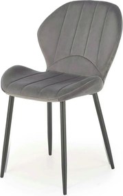 Scaun K538, gri/negru, stofa catifelata/metal, 48x57x85 cm