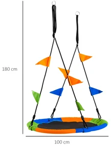 Leagan rotund Outsunny, pentru copii +3 ani, multicolor | Aosom Romania