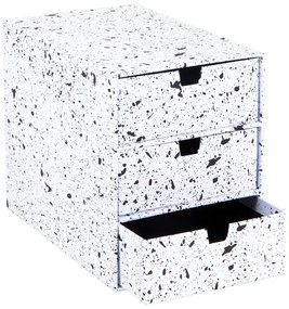 Cutie cu 3 sertare Bigso Box of Sweden Ingrid, alb-negru