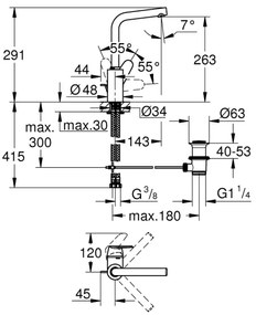 GROHE EURODISC COSMOPOLITAN – baterie pentru lavoar, mărime L, crom, 23054003