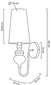 Aplica de perete design mimimalist Royal 15 auriu
